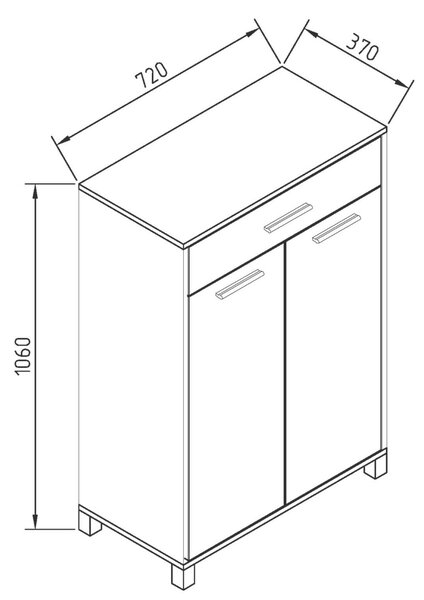 Μπουφές/Συρταριέρα από Ξύλο ORION Λευκό 72x37x106cm