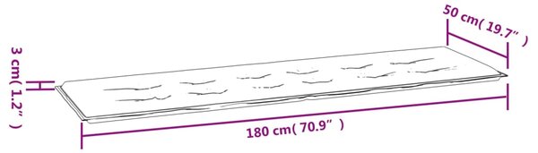 VidaXL Μαξιλάρι Πάγκου Κήπου Μπλε Ρουά 180x50x3 εκ. Ύφασμα Oxford