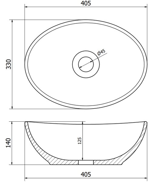 Mexen Elza νιπτήρας πάγκου 40 x 33 εκ., λευκός/χρυσό σχέδιο καρό - 21014009