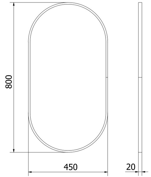 Mexen Loft οβάλ καθρέφτης μπάνιου 80 x 45 cm, χρυσό πλαίσιο - 9851-080-045-000-50