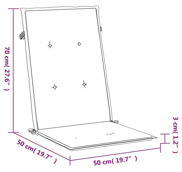 VidaXL Μαξιλάρια Καρέκλας Κήπου με Πλάτη 6 τεμ. Κρεμ 120x50x3 εκ