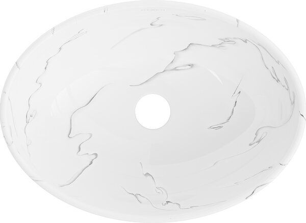 Mexen Elza νιπτήρας επιτραπέζιος 40 x 33 cm, λευκή πέτρα - 21014081
