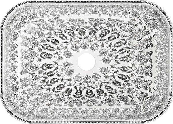 Mexen Rita νεροχύτης επιτραπέζιος 45 x 32 cm, λευκός/μαύρο σχέδιο - 21084586