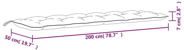 VidaXL Μαξιλάρια Πάγκου Κήπου 2 τεμ. Ροζ 200x50x7 εκ. Υφασμάτινα