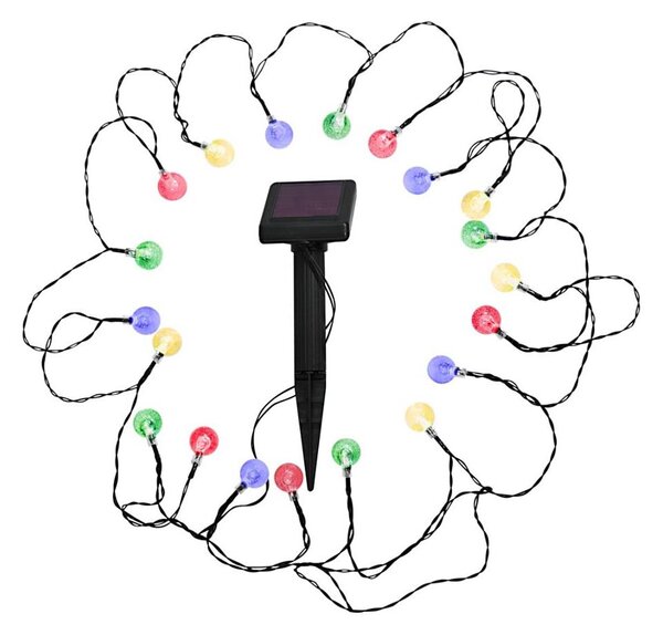 LED RGB Ηλιακό φωτιστικό 20xLED/1xAAA/1.2V/300mAh IP44 με αισθητήρα σούρουπου