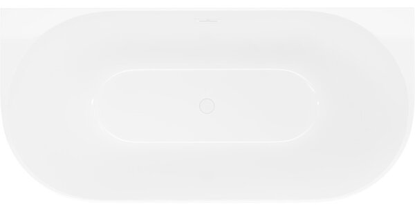 Mexen Oval Slim ελεύθερη μπανιέρα γωνιακή 170 x 80 cm, λευκή, λευκή υπερχείλιση