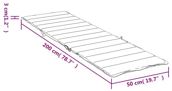 VidaXL Μαξιλάρι Ξαπλώστρας Μπεζ 200 x 50 x 3 εκ. από Ύφασμα Oxford