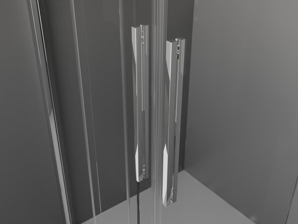Mexen Velar Δίδυμη καμπίνα ντους συρόμενη 90 x 80 cm, διαφανής, χρώμιο