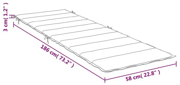 VidaXL Μαξιλάρι Ξαπλώστρας Taupe 186 x 58 x 3εκ. από Ύφασμα Oxford