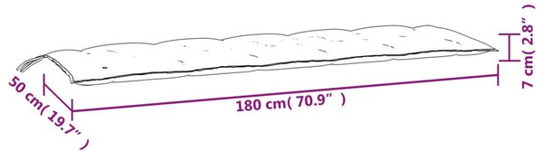 VidaXL Μαξιλάρι Πάγκου Κήπου Ανθρακί 180x50x7 εκ. Ύφασμα Oxford