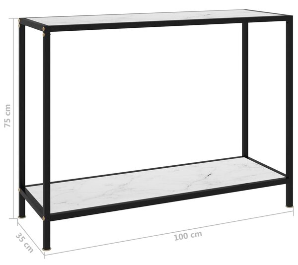 VidaXL Τραπέζι Κονσόλα Λευκό 100 x 35 x 75 εκ. από Ψημένο Γυαλί