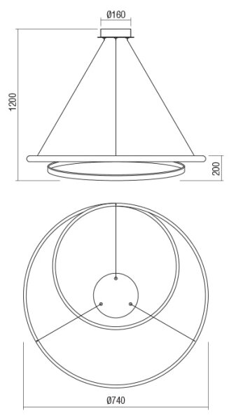 Redo 01-1795 - Led Dimmable κρεμαστό φωτιστικό οροφής TORSION 1xLED/40W/230V