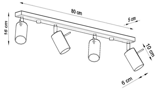 Sollux SL.0453 - Φωτιστικό σποτ οροφής RING 4xGU10/10W/230V