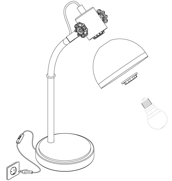 Eglo 43165 - Επιτραπέζια λάμπα LUBENHAM 1xE27/28W/230V