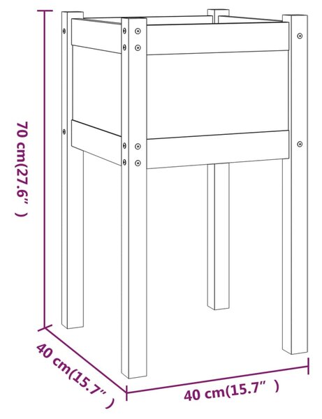 VidaXL Ζαρντινιέρες 2 τεμ. 40 x 40 x 70 εκ. από Μασίφ Ξύλο Πεύκου