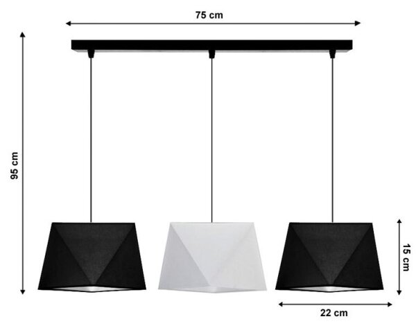 Πολύφωτο σε σχοινί DIAMENT 3xE27/60W/230V λευκό και μαύρο