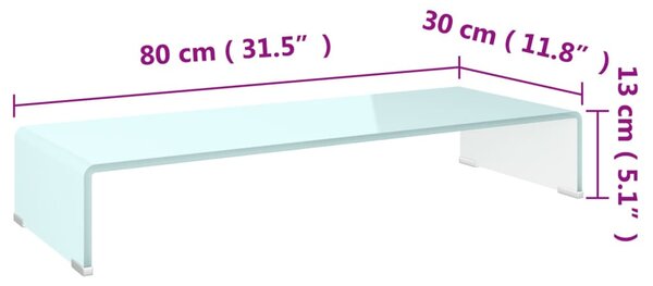 VidaXL Βάση Τηλεόρασης/Οθόνης Πράσινη 80 x 30 x 13 εκ. Γυάλινη