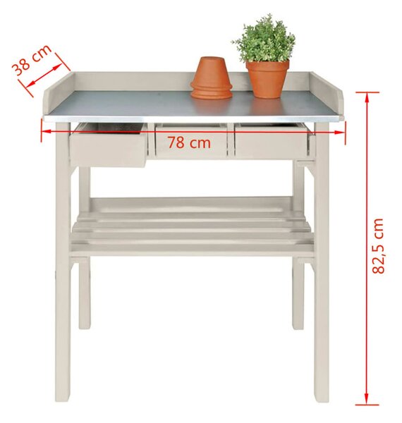 Esschert Design Πάγκος Εργασίας Κήπου Λευκός CF29W