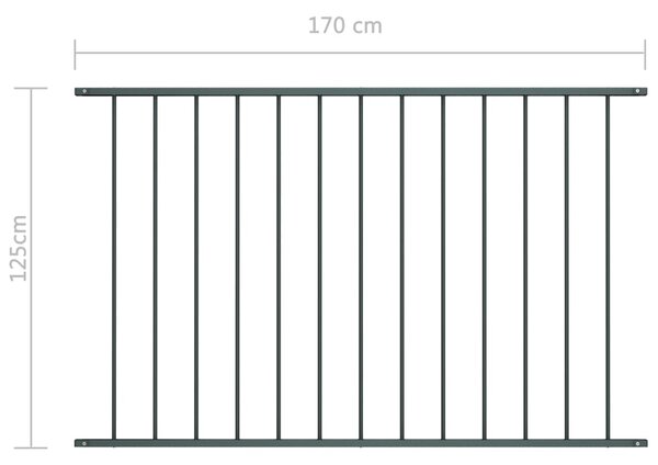 VidaXL Πάνελ Περίφραξης Ανθρακί 1,7x1,25 μ Ατσάλι με Ηλεκτροστ. Βαφή