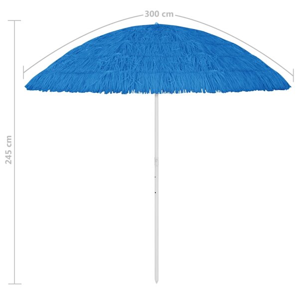 VidaXL Ομπρέλα Θαλάσσης Hawaii Μπλε 300 εκ