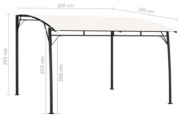 VidaXL Τεντοπέργκολα Κήπου Κρεμ 3 x 3 x 2,55 μ