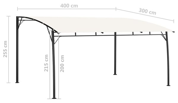 VidaXL Τεντοπέργκολα Κήπου Κρεμ 4 x 3 x 2,55 μ