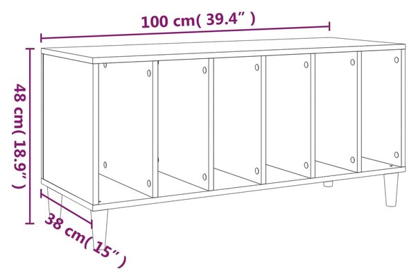 VidaXL Έπιπλο Δίσκων Καπνιστή Δρυς 100x38x48 εκ από Επεξεργασμένο Ξύλο