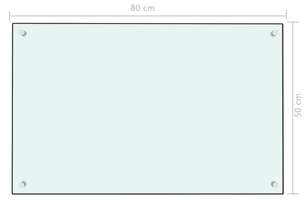 VidaXL Πλάτη Κουζίνας Λευκή 80 x 50 εκ. από Ψημένο Γυαλί