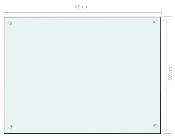 VidaXL Πλάτη Κουζίνας Λευκή 80 x 60 εκ. από Ψημένο Γυαλί