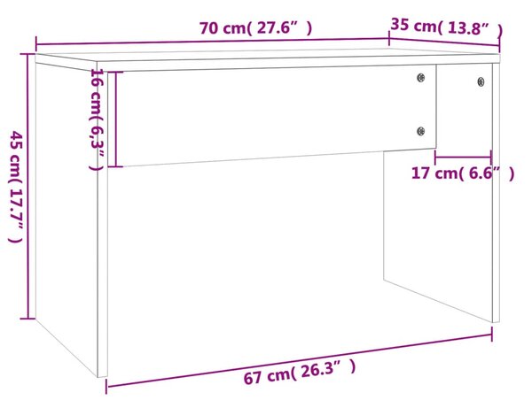 VidaXL Μπουντουάρ Σετ Μαύρο 74,5 x 40 x 141 εκ