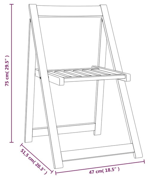 VidaXL Καρέκλες Πτυσσόμενες 6 τεμ. από Μασίφ Ξύλο Ακακίας