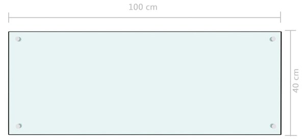 VidaXL Πλάτη Κουζίνας Λευκή 100 x 40 εκ. από Ψημένο Γυαλί