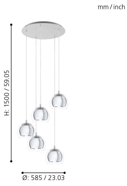 Eglo 98596 - Πολύφωτο σε σχοινί ROCAMAR 5xE27/28W/230V