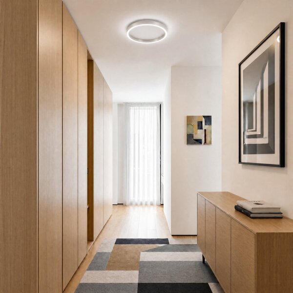 Lucande Φωτιστικό οροφής LED Rotundo, Ø 40 cm, αλουμίνιο, με ρυθμιζόμενη ένταση, ρυθμιζόμενος, Μεταλλικό, Σαλόνι / τραπεζαρία, Πλαστικό, σύγχρονο