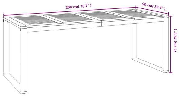 VidaXL Σετ Τραπεζαρίας Κήπου 9 Τεμαχίων Μασίφ Ξύλο Ακακίας / Μέταλλο