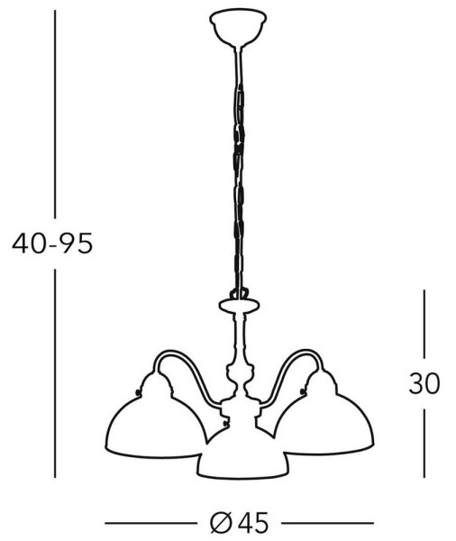 Kolarz 731.83.21 - Πολύφωτο σε αλυσίδα NONNA 3xE27/75W/230V πράσινο