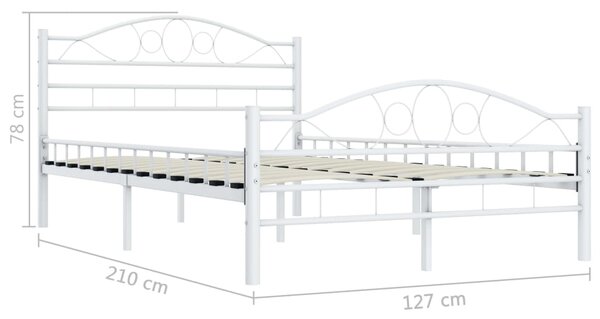 VidaXL Πλαίσιο Κρεβατιού Λευκό 120 x 200 εκ. Μεταλλικό