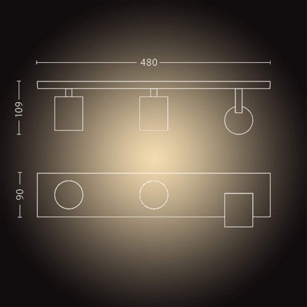 Philips - Φωτιστικό σποτ Dimming LED Hue RUNNER 3xGU10/4,2W/230V + RC μαύρο