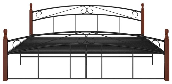 VidaXL Πλαίσιο Κρεβατιού 180 x 200 εκ. Μέταλλο/Μασίφ Ξύλο Δρυός