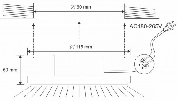 Κρεμαστό φως οροφής μπάνιου LED LED/10W/230V 4000K λευκό IP44