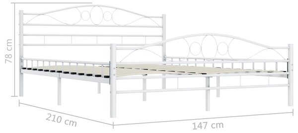 VidaXL Πλαίσιο Κρεβατιού Λευκό 140 x 200 εκ. Μεταλλικό