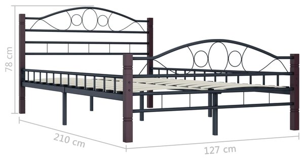VidaXL Πλαίσιο Κρεβατιού Μαύρο 120 x 200 εκ. Μεταλλικό