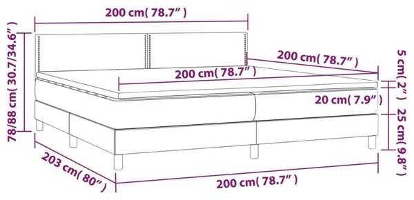 VidaXL Κρεβάτι Boxspring με Στρώμα Καπουτσίνο 200x200εκ.από Συνθ.Δέρμα