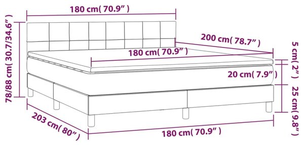 VidaXL Κρεβάτι Boxspring με Στρώμα Ροζ 180x200 εκ. Βελούδινο