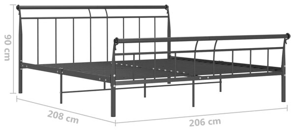 VidaXL Πλαίσιο Κρεβατιού Μαύρο 200 x 200 εκ. Μεταλλικό