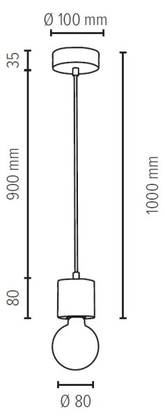 Spot-Light 71689104 - Πολύφωτο σε σχοινί PINO 1xE27/60W/230V