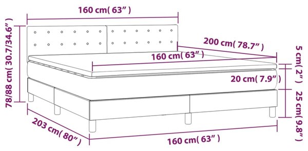 VidaXL Κρεβάτι Boxspring με Στρώμα Καπουτσίνο 160x200εκ.από Συνθ.Δέρμα