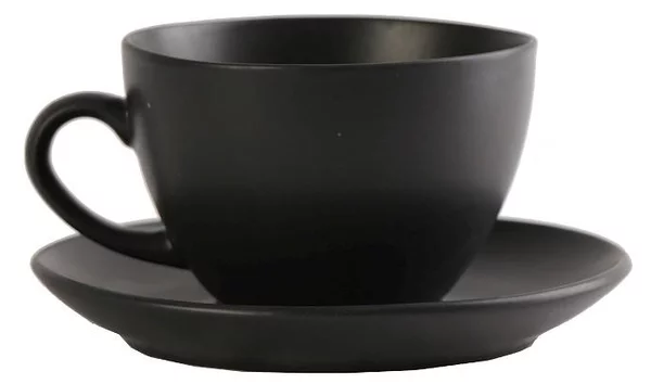 Φλυτζάνι Καφέ 290ml + Πιατάκι Espiel Morgan Black OW2050K6