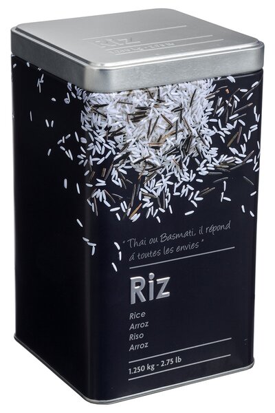 Δοχείο Για Ρύζι 1.25kg (Φ10.7x18.4) F-V Embossed Black 136307