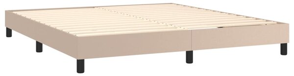 VidaXL Κρεβάτι Boxspring με Στρώμα Καπουτσίνο 160x200εκ.από Συνθ.Δέρμα